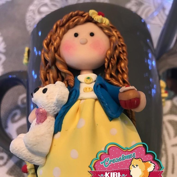 cute handmade cups!  a good gift 💝 includes spoon - Picture 2 of 3